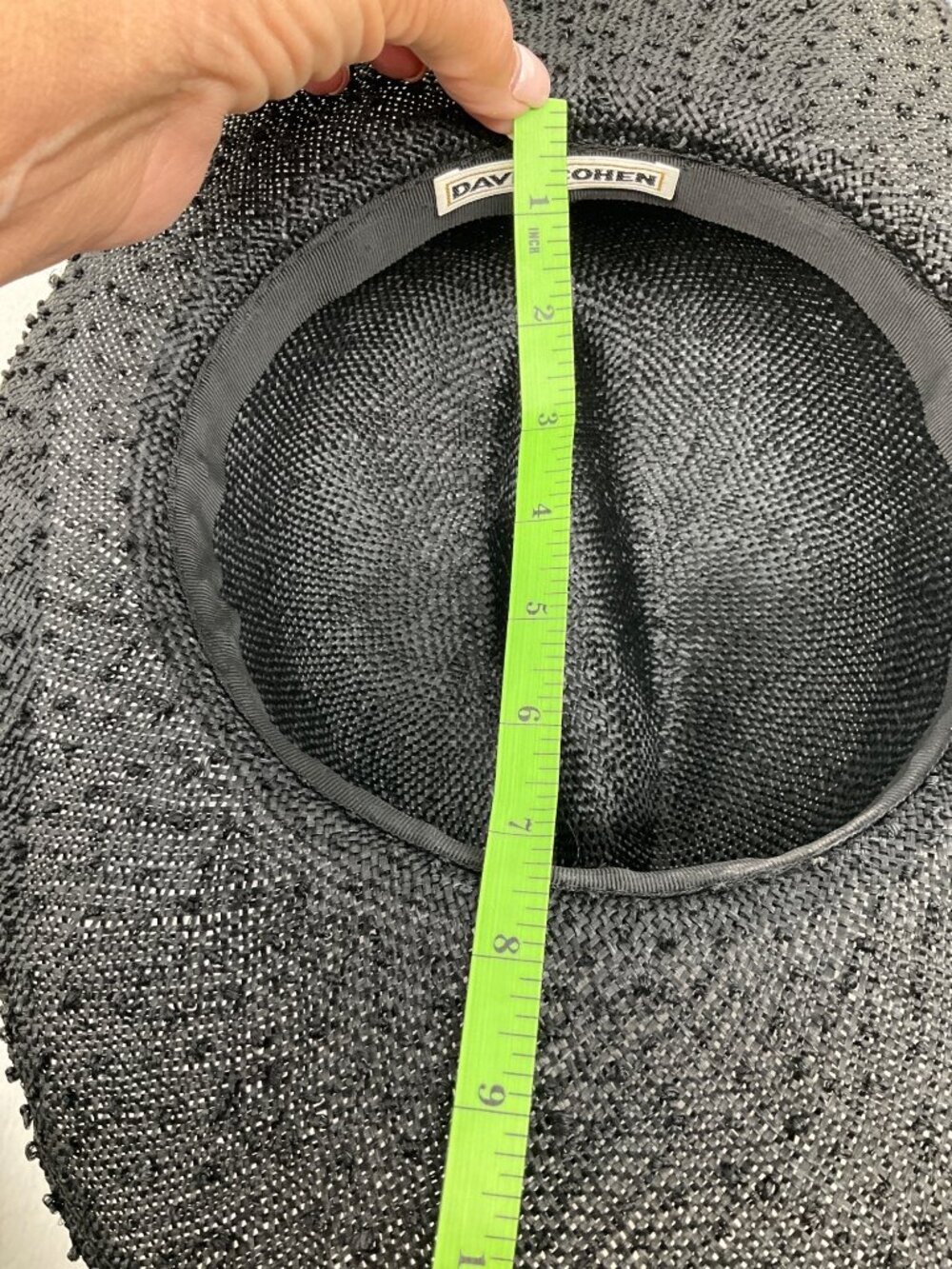 David Cohen Vintage Black textured Sun Hat with Bow - Picture 10 of 10